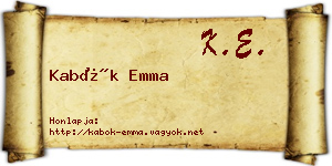 Kabók Emma névjegykártya