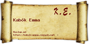 Kabók Emma névjegykártya