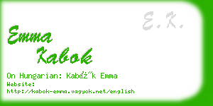 emma kabok business card